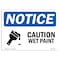 Signmission OSHA Notice, 3.5" Height, Caution Wet Paint Sign With Symbol, 5" X 3.5", Landscape OS-NS-D-35-L-10524 - alternate 1